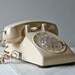 vintage rotary phone - creamy white
