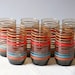 reserved for Jamie.....stripes tumblers / vintage drinking glasses / brown shade