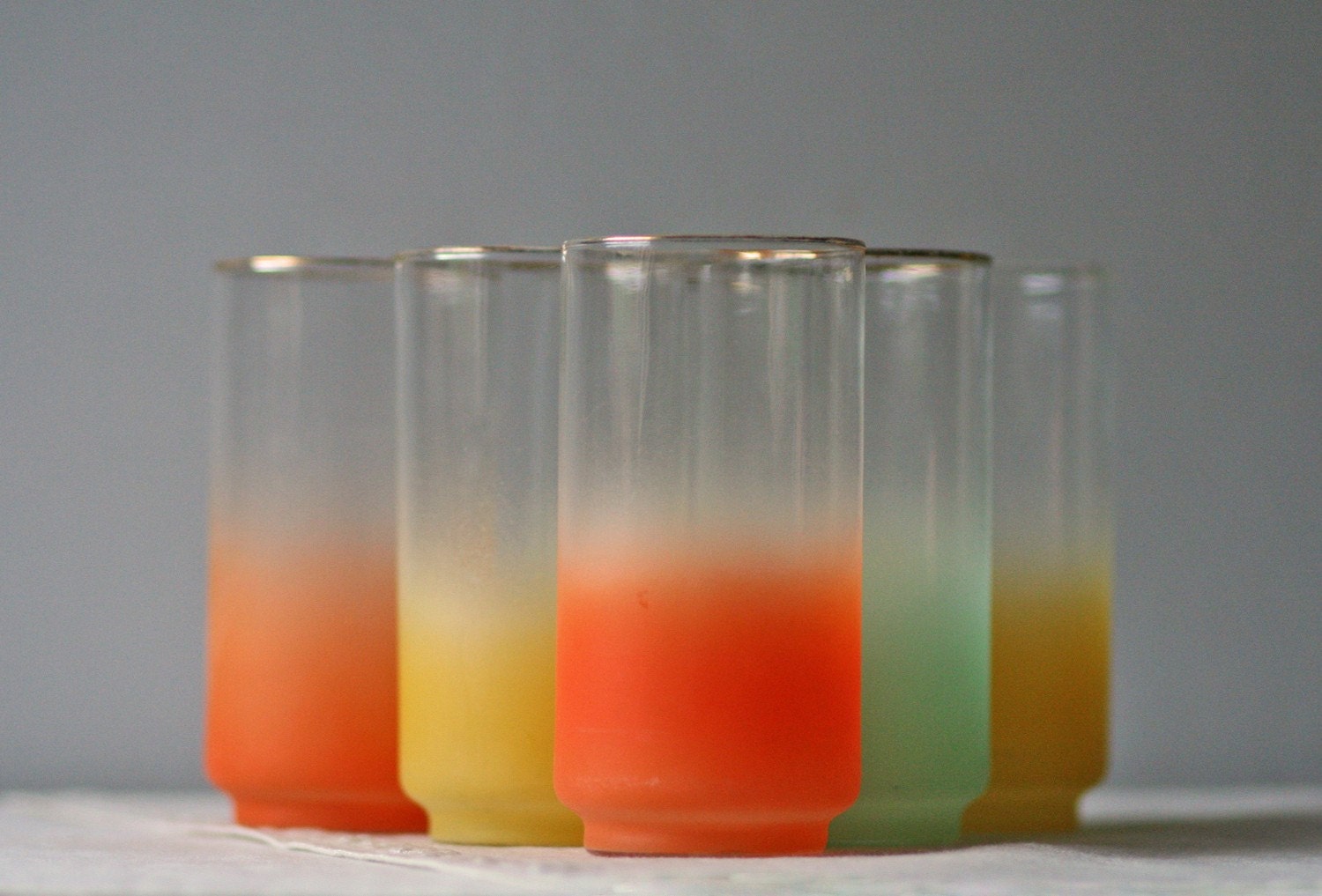 set of 6 frosted drinking glasses