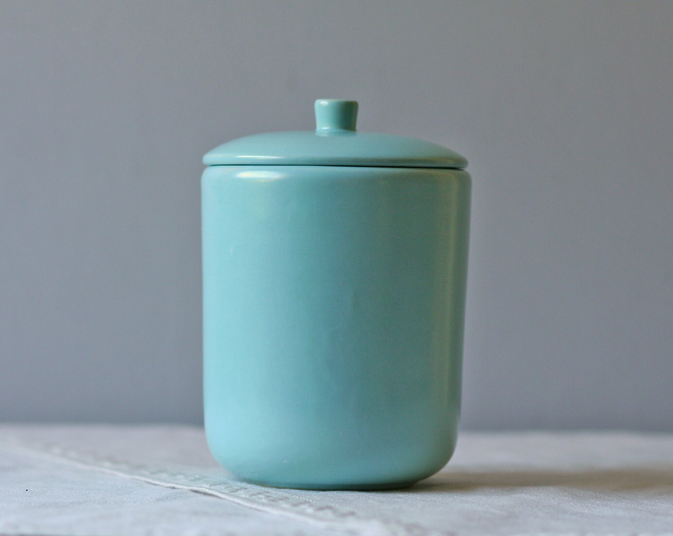 light blue ceramic kitchen canisters