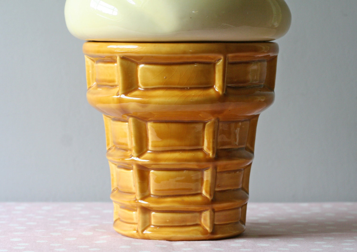 vintage ice cream canister or cookie jar large