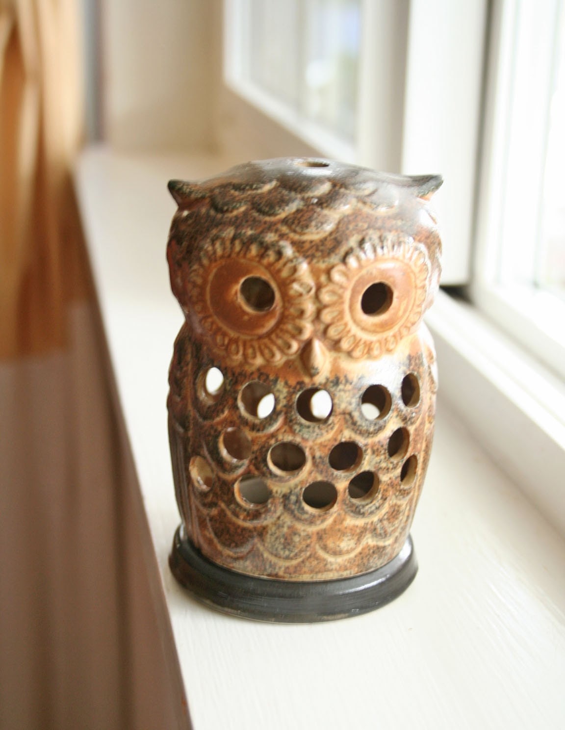 cute vintage ceramic owl lantern by ModishVintage on Etsy