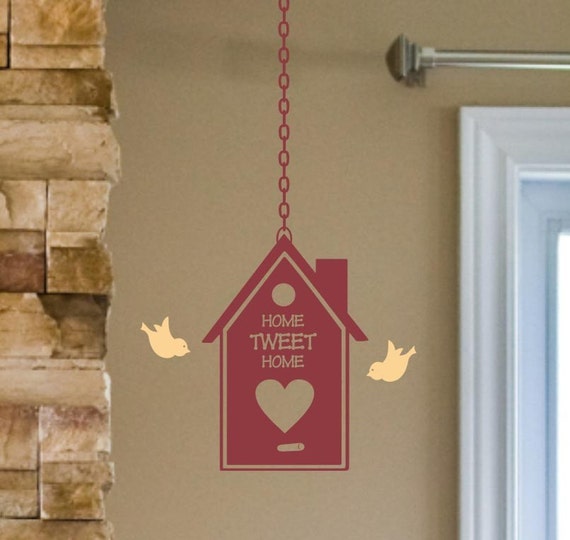 Items similar to Vinyl Wall Decal Hanging Birdhouse Graphics Stickers