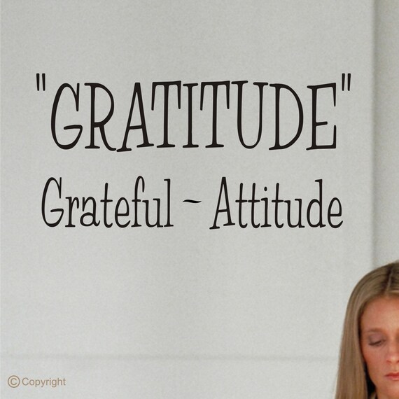 Items similar to Wall Decal Quote, A Gratitude Sign Vinyl Wall Art