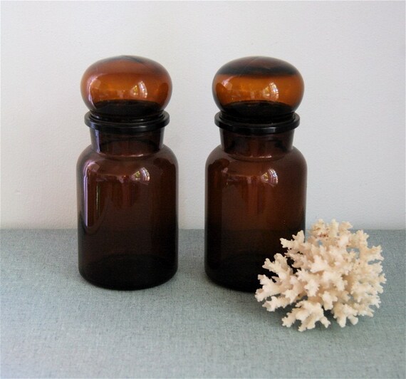 2 LARGE Vintage Amber APOTHECARY Jars by tawnillia on Etsy