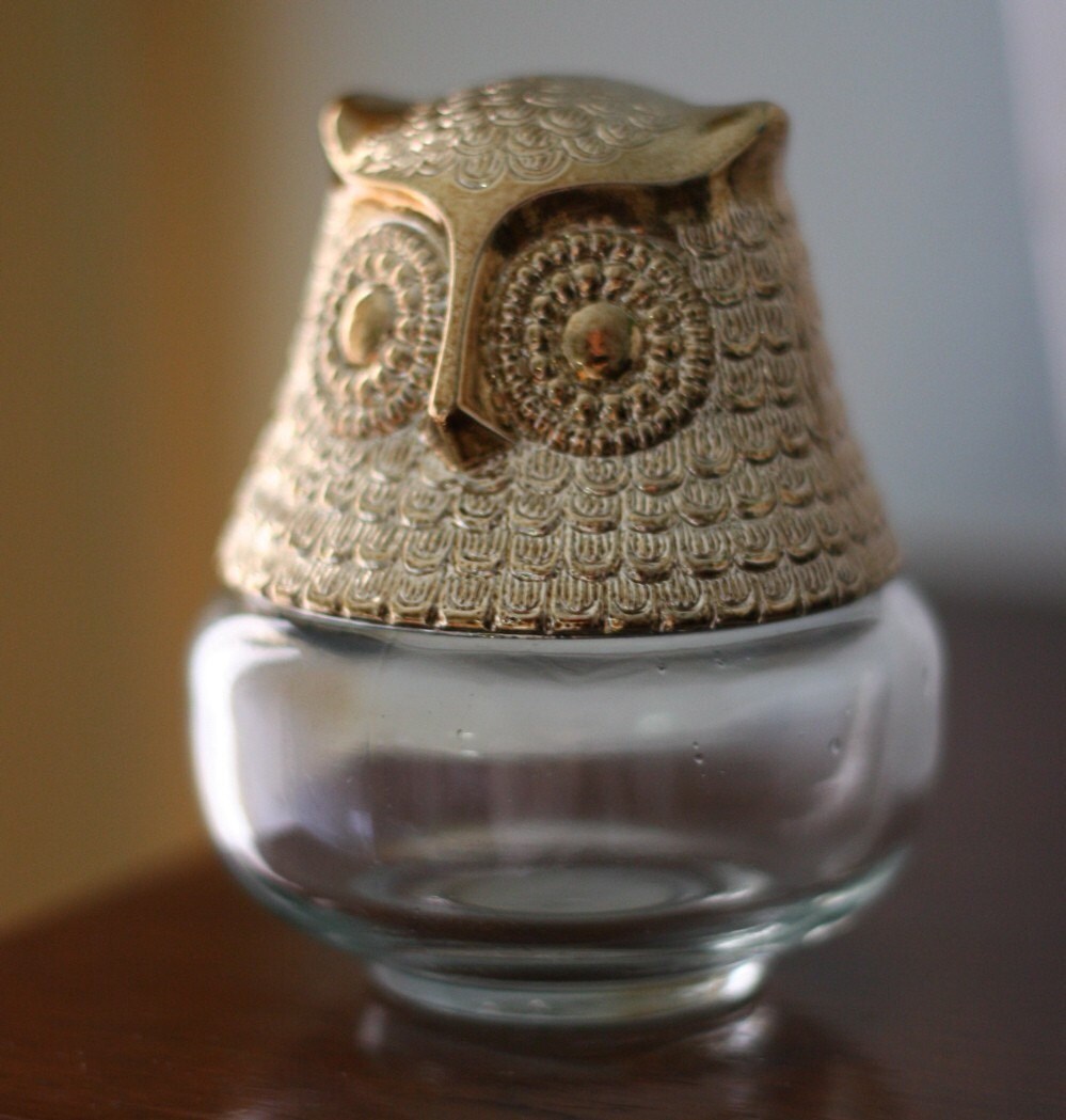 Fancy Vintage Avon Owl Container