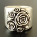 Ready to Ship (Sizes 7.75 to 8.5) - SALE - A Bouquet of Roses - Handsculpted, Cast Sterling Silver Wide-Band Ring with 5 Roses