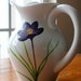 Your Mother's Favorite Spring Pitcher - Hand Painted Limited Edition Mothers GIft - Purple Crocus Flower