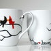 Personalized Love Birds Coffee Mugs--Set of 2
