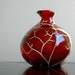 Festive White Tree on Red Glass Vase - Last One