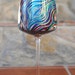 Single Peacock Feather Wine Glass in Sapphire and Gold--Limited Edition