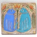 colorful cats hand carved ceramic art tile