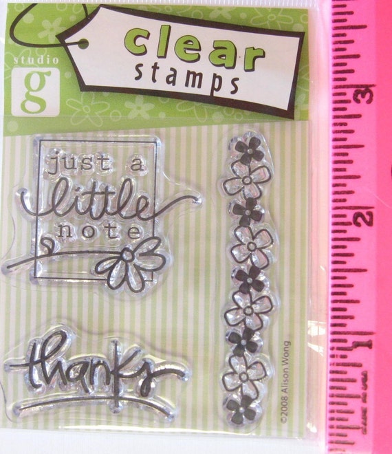 Studio G clear acrylic stamps SERIES 16 Just a little note