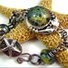 SEA SHORE Sterling Silver & Glass Lampwork Cab Bracelet reserved for Yvette