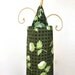Grocery Bag Dispenser, Ginseng Thyme in Green Fabric Plastic Grocery Bag Holder