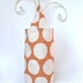Plastic Grocery Bag Holder Orange and Cream Large Polka Dots