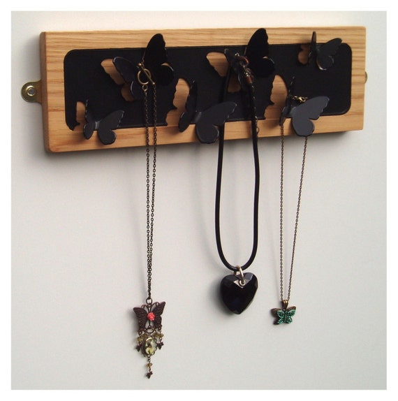 Butterfly Jewellery Hanger in black powder by sarahlizzytish