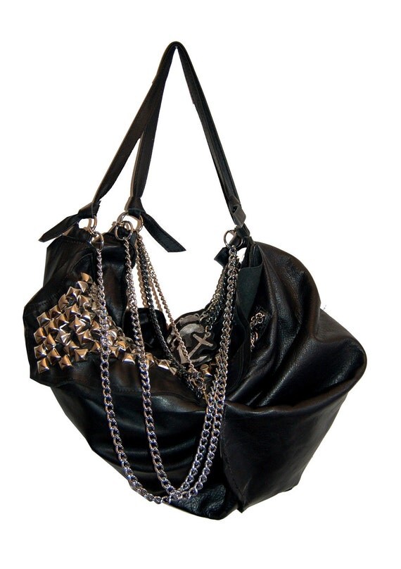 studded leather hobo bag