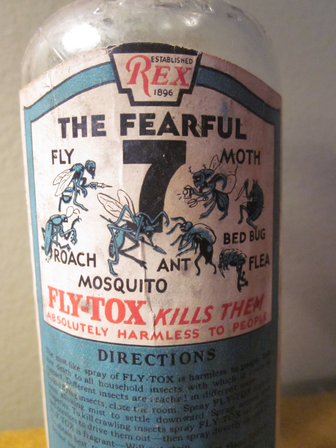 Vintage FlyTox Bug Bottle Poison