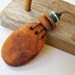 SALE - Natural Woodland Pendant - Australian Recycled Wood and Blue Ceramic Beads