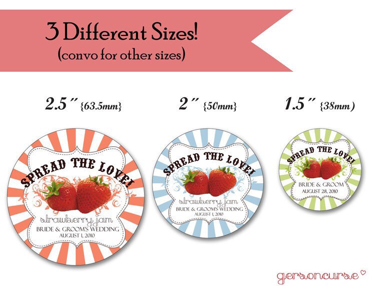 personalized jam or jelly labels spread the love circles