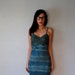 upcycled OPEN BACK slip dress / hand dyed forest green night dress