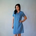 vintage GEOMETRIC dress / 1950s powder blue day dress