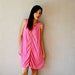 vintage CHIFFON night dress / NEON pink 1950s babyoll dress