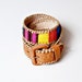 vintage SOUTHWEST belt / colorful woven NATIVE leather belt NOS