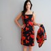 ROSE wiggle dress / bright floral print suit dress