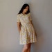 floral DAY dress / cotton button up bodice 1950s dress
