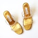 sheer BANDAGE heels / 1980s clear strappy LUCITE heels