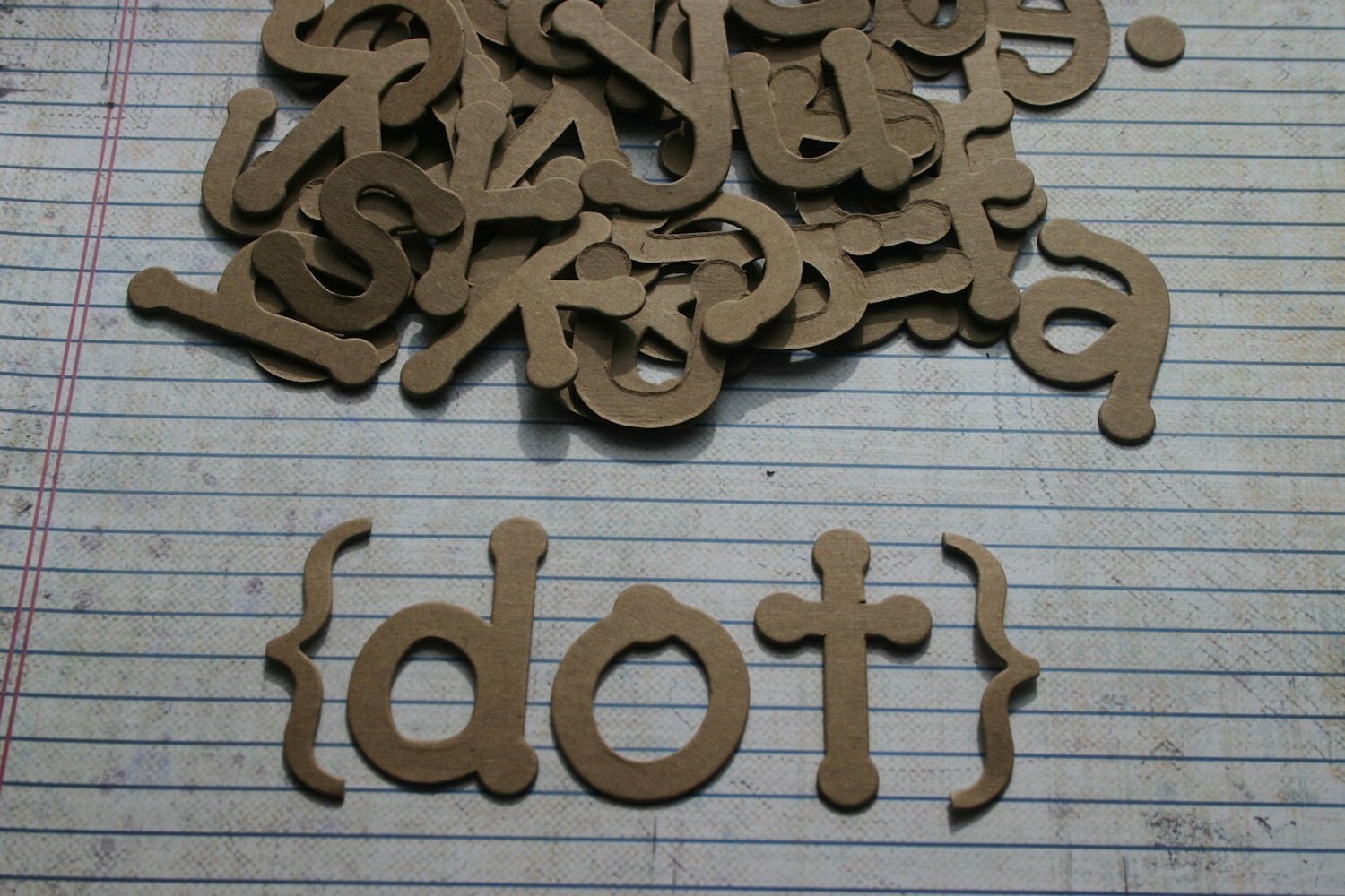 2 inch chipboard DOT lowercase unfinished/raw alphabet 26