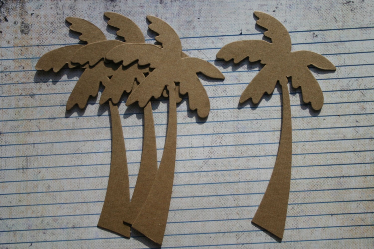 4 Bare chipboard die cuts Palm Tree Diecuts