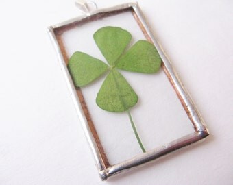 4 leaf clover pendant - four leaf clover necklace - clover necklace - four leaf clover jewelry