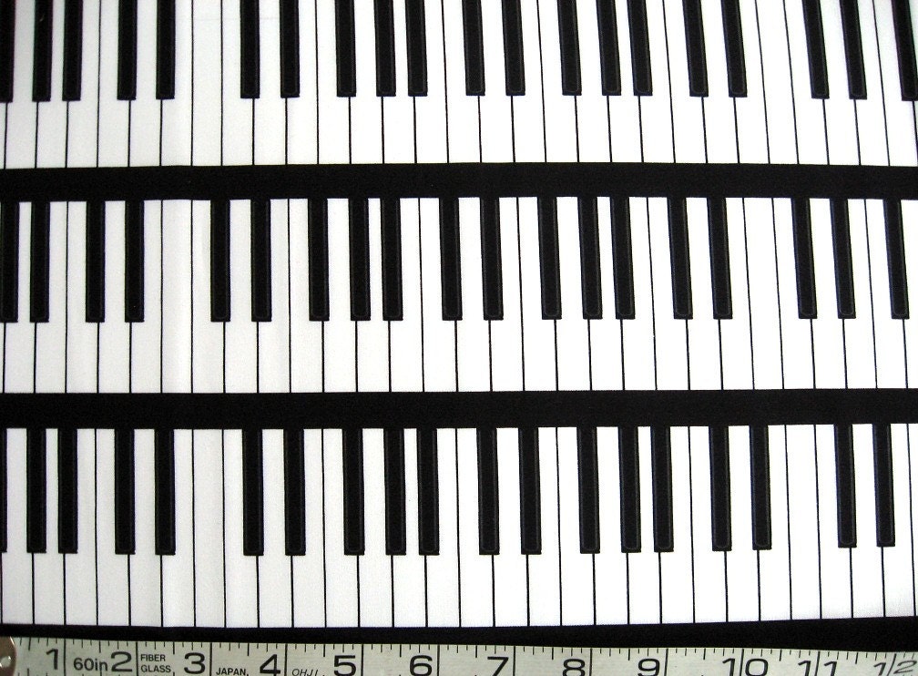 1/2 yard music/jazz/black and white piano keyboard quilt