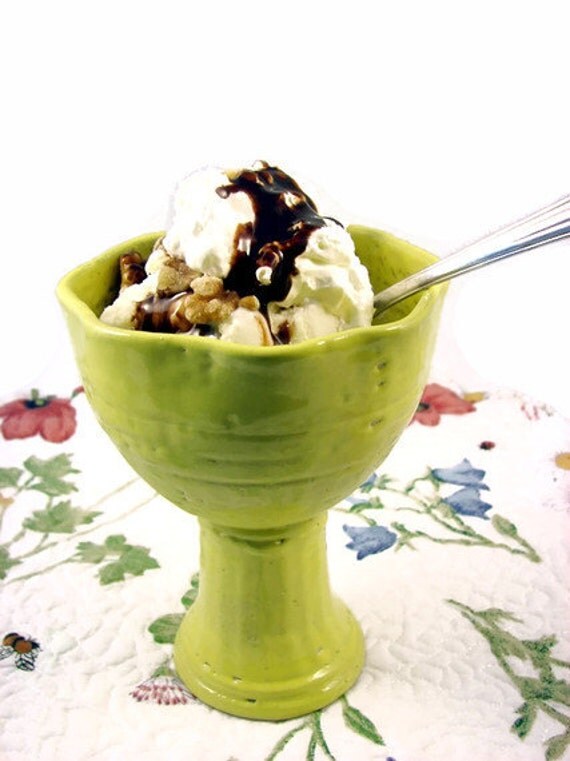 Ceramic Goblet Dessert Goblets Pottery Ice Cream Bowl