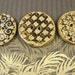 3 Textured Clay Buttons / Rustic Earth Tones - Handmade Stoneware Pottery