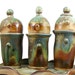 7 Piece Decorative Art Centerpiece - Ceramic Sculpture Art - Decorative Set of Vessels with Lids and Tray - Ships Today
