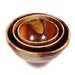 Three Piece Nested Ceramic Bowl Set / Handmade Wheel Thrown Stoneware Pottery