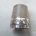 antique sterling silver Waite-Thresher thimble with birds and swirls