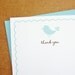 Pool Baby Bird with Scalloped Border Baby Shower Thank You Cards - Set of 16