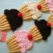 Price reduced The ORIGINAL Neapolitan Strawberry Vanilla Dk.Chocolate Cupcakes Scarf 3D cherry Ships Now