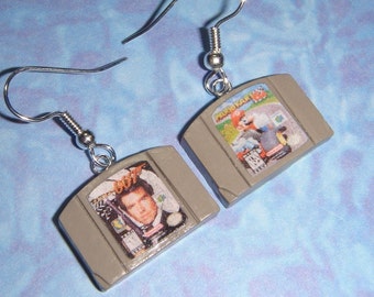 N64 nintendo 64 game cartridge earrings - pick any 2 games