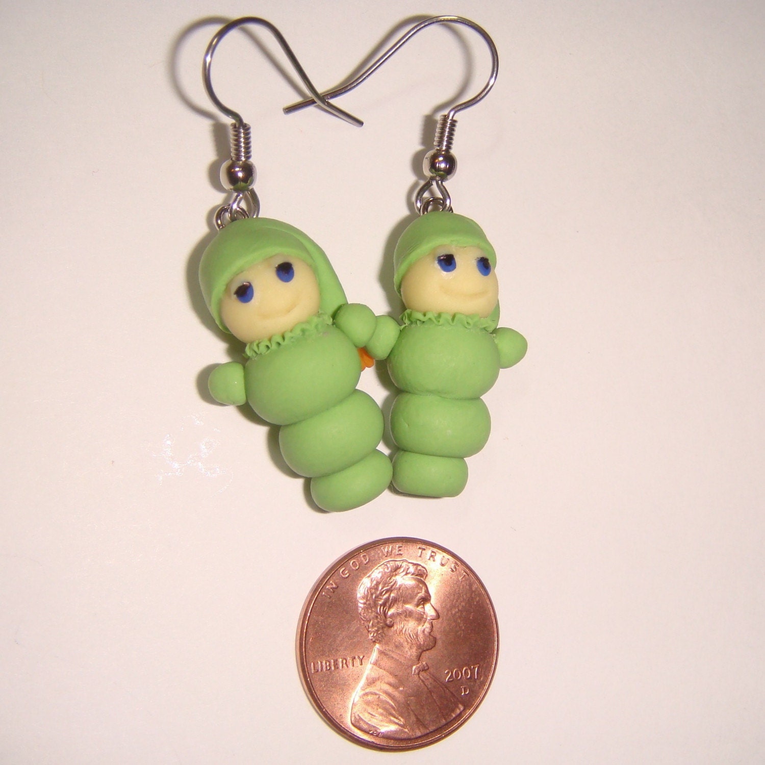 Glo worm Glowworm Earrings miniature toy game original