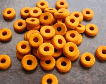25 Sun Yellow Greek Ceramic Beads 8mm Round Beads
