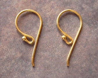 Vermeil Bali Earwires With Ball 24mm x 12mm LOW SHIPPING