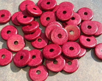 25 GRENADINE Greek Ceramic Beads 13mm