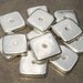 4 Silver Greek Ceramic Beads - Large Holed 15mm Square Greek Metalized Washer Beads