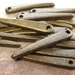 Mykonos Greek Ceramic Beads - 10 Dark Olive Skinny Spike Beads